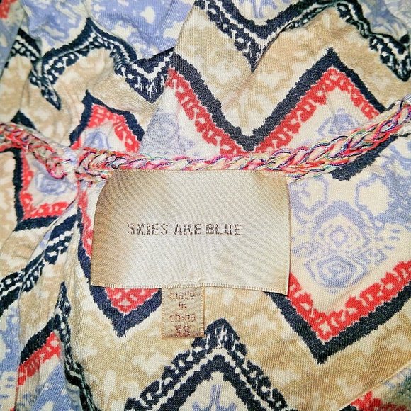 Skies Are Blue Womens Top Size XS Sleeveless Knit Pleated Keyhole Back - Picture 5 of 7